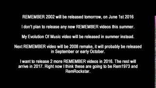 Hey guys I'm not dead. Here's some info about upcoming Remember videos