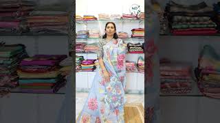 Pure Premium Linen Sarees | Floral Printed Sarees