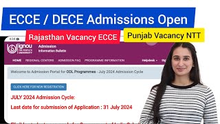 ECCE /DECE/ NTT New Admissions Vacancy Update 2024 Simran Gumber