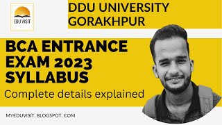 DDU BCA entrance exam 2023 syllabus | पूरी जानकारी इस वीडियो में।