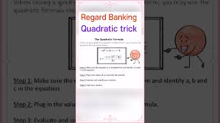 Quadratic equation Tricks for banking exams @RegardBanking24