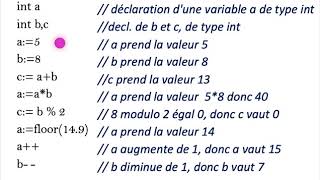 ALGO1 - Chap 1 Rappels pseudo-code- partie 1 Variables, opérations de base