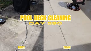 CLEANING A POOL DECK - DAY 590 - #car #v#video #viral @AroundNashville #fyp