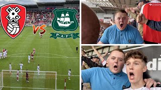 FANS ARE BACK WITH INCREDIBLE LIMBS!!! Rotherham vs Plymouth