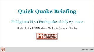 Quick Quake Briefing: Philippines M7.0 Earthquake of July 27 2022