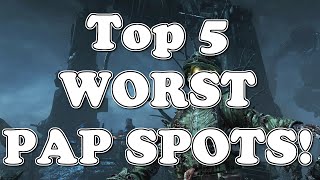 Top 5 "WORST Pack-a-Punch SPOTS!" in COD Zombies - Black Ops 2, Black Ops 1, and WAW Zombies