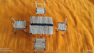 matches stick craft. diy table and four chairs