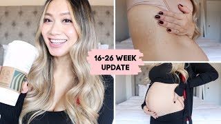 Pregnancy Update 16-26 Weeks, Baby #3: Stretch Marks? Iron Pills, Baby Kicks 👣 | HAUSOFCOLOR