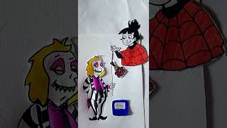 Beetlejuice boy real head  and girl sneak #beetlejuice #trending #art #shorts