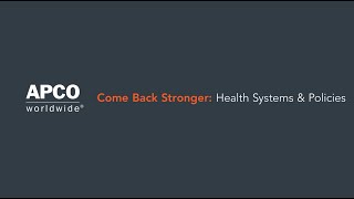 Come Back Stronger: Health Systems & Policies