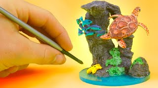 DETAILED Polymer Clay Resin Turtle sculpture | DIY Tutorial