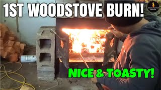 1ST WOODSTOVE FIRE FOR WINTER! #FIREWOOD