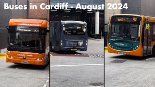 UK Bus Spotting Compilation: Cardiff - August 2024 (1)