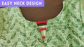 How to Make Beautiful kurti Neck Deign Cutting and stitching Malayalam | Kurti front Neck Design