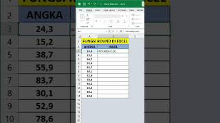 CARA MENGGUNAKAN FUNGSI ROUND DI EXCEL #shorts #excel #exceltips