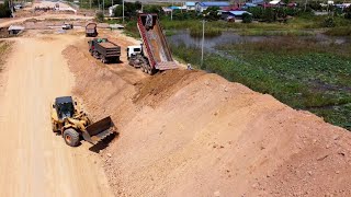 The best heavy dump track spreading soil mix stone and wheel Loader Prepare by operator skiller