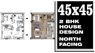 45x45 house plan, 45X45 House Plan Design by Concept Point Architect & Interior.