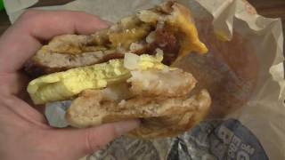 Food Reviews McDonalds McGriddle Sandwich!! Sausage, Egg And Cheese With Hash Browns and Coke!!