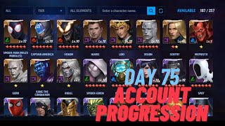 DAY 75 ACCOUNT PROGRESSION (Marvel Future Fight)