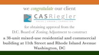 CASRiegler Wins Approval from DC Board of Zoning Adjustment