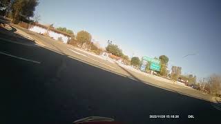 Almost wiping out on motorcycle when hitting oil slick while cornering