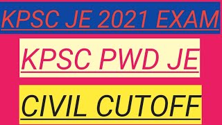 kpsc pwd je expected cutoff || Kpsc pwd je answer key || kpsc pwd civil ae 2021