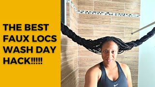 🔥The BEST Faux Locs Wash Day HACK!! 🤯