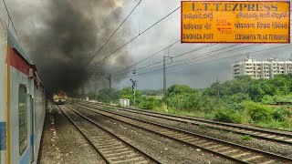 Crazy Chugging & Smoking Show By KYN WDM-3D Twins ! Journey Onboard 17221 Kakinada - LTT Express