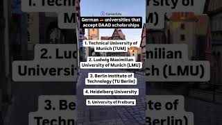 Universities that accept DAAD scholarships in Germany 🇩🇪 #careeredu  #scholarshipopportunities