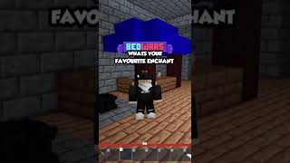 Whats your favourite enchant? (roblox bedwars)  #qotd #shorts