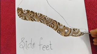 Side feet Henna design||border leg Henna design|@sehreenshennaclasses