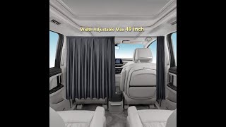 Blackout rear seat divider curtains for privacy protection universal fit up to 49inch interior width