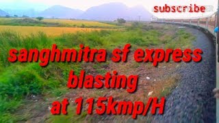 12296 sanghmitra sf express blasting at 115kmp/h with Tughlakabad WAP 7