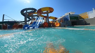 Crazy fun at Aqua Park Selini, Crete, Greece POV slides