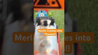 Merlin Crashes into Thomas!! #thomasandfriends #trains #crash