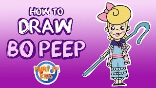 drawing for kids - How to Draw Bo Peep - Toy Story 4 - Art for kids