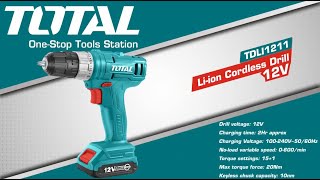 TOTAL 12V Li ion Cordless Drill TDLI1211