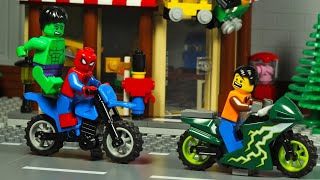 Lego City Spiderman Hulk Motorcycle Robbery