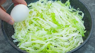 Cabbage with eggs is better than meat! Easy, quick and very delicious dinner! cabbage recipe!