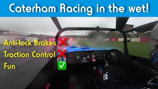 Racing a car with no driver aids in the wet | Caterham Graduates Donington Park