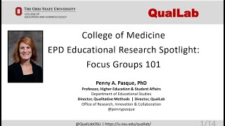 Dr. Penny Pasque Focus Groups 101 at Wexner Medical Center at The Ohio State University