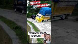 AWAS ! detik-detik truk terguling| om telolet om| #shorts