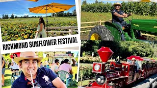 Richmond Sunflower Festival Vancouver Canada Flowers 🌻| Toy Train 🚂 | Hindi Vlogs | Bengali Couple