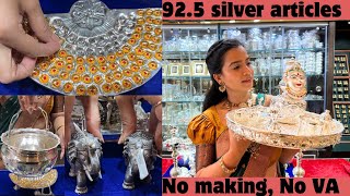 CMR Legacy of Jewellery harathi sets,kalasam chembulu ,chemmelu|silver coins ,Prasadam bowls