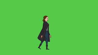 Female walking green screen - Animation - Copyrights free