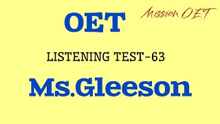 OET LISTENING TEST | Ms.Gleeson &  Mr.Mark | #oet #oetlistening #oetexam