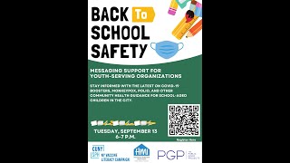 Back to School Safety: Messaging Support for Youth-Serving Organizations