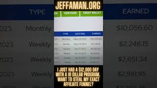 $12,000 Earned In One Day With A $10 Affiliate Program.