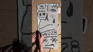 Daily Faces Challenge: Day 228/365 - Expressive Charcoal Drawing on Drywall | Art Timelapse #shorts