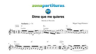 Partitura "Dime que me quieres" Banda el Recodo